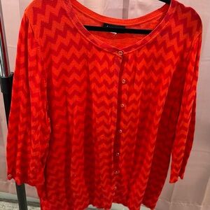 Lane Bryant Red Zigzag Sweater